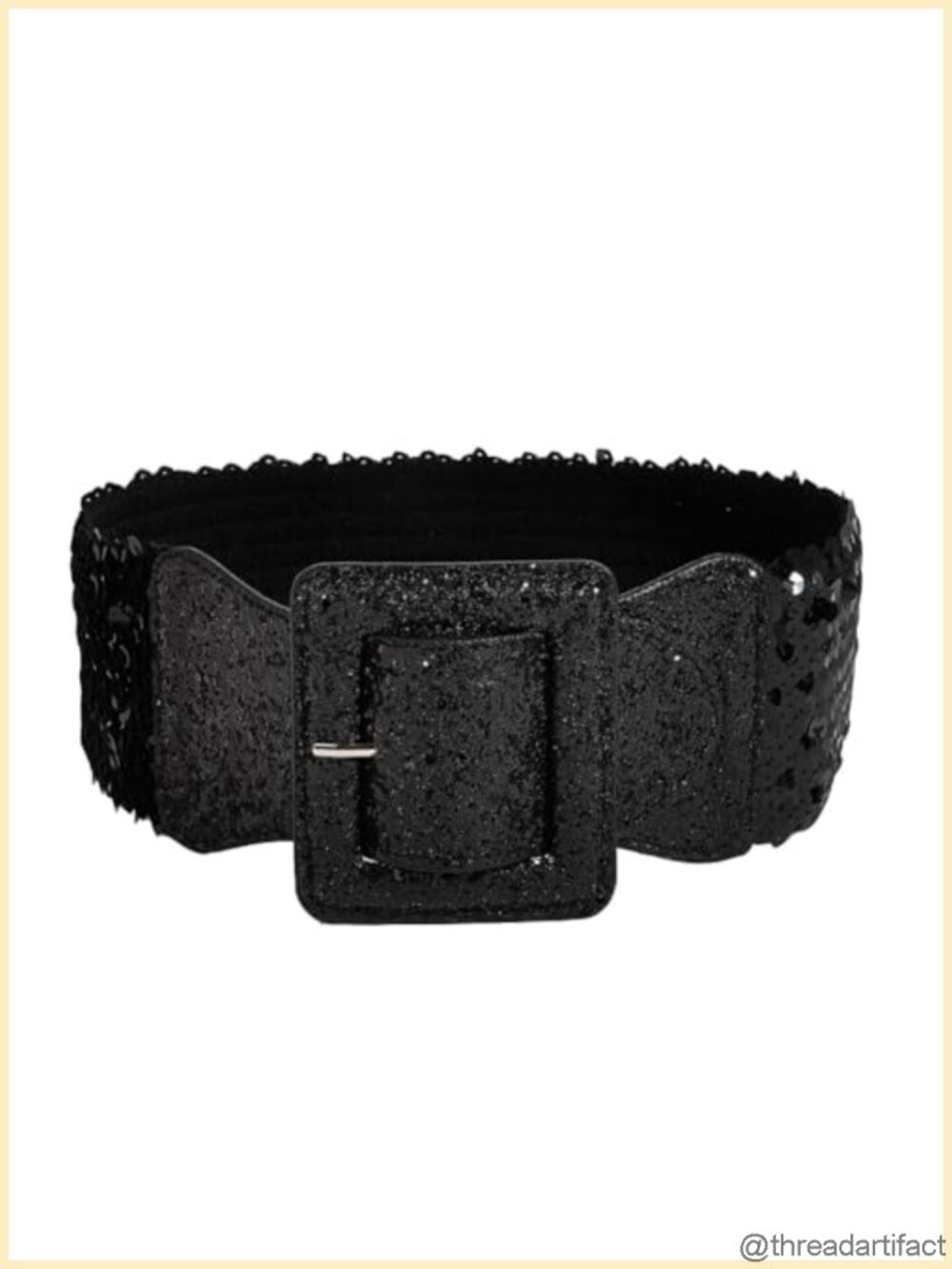 Wide Stretchy Sequin Elastic High Waist Cinch Belt for Dress Coat
